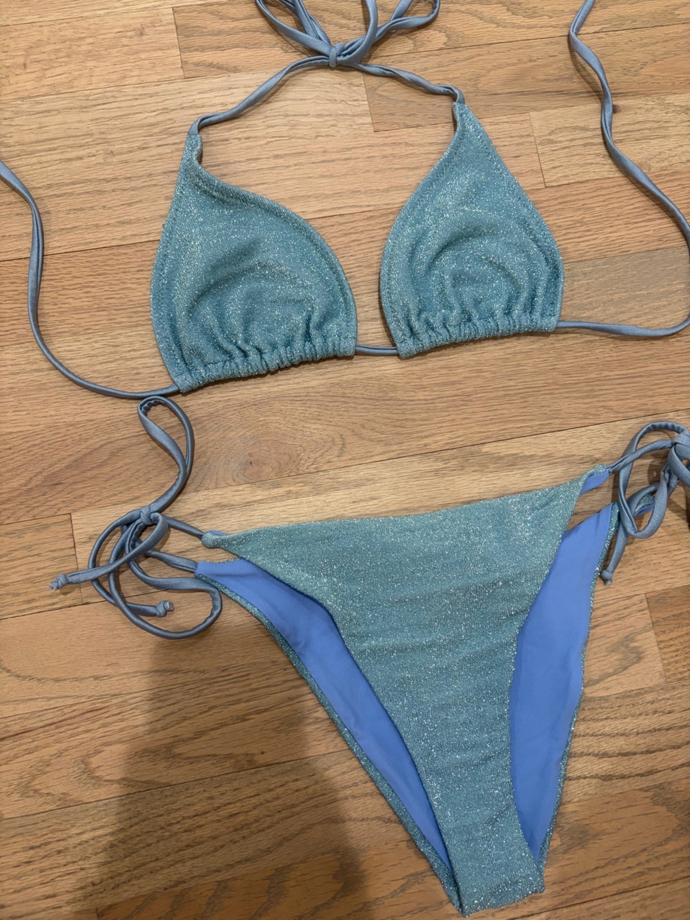 Blue glitter bikini